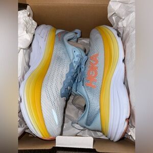 HOKA ONE Bondi 8 Womens Running Shoe, Summer Song Country Air, Size 8.5B